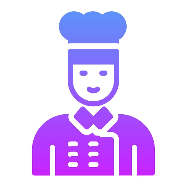 Ilustración del icono vectorial del chef del conjunto de iconos del restaurante