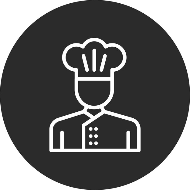 Ilustración del icono vectorial del chef del conjunto de iconos de servicios hoteleros