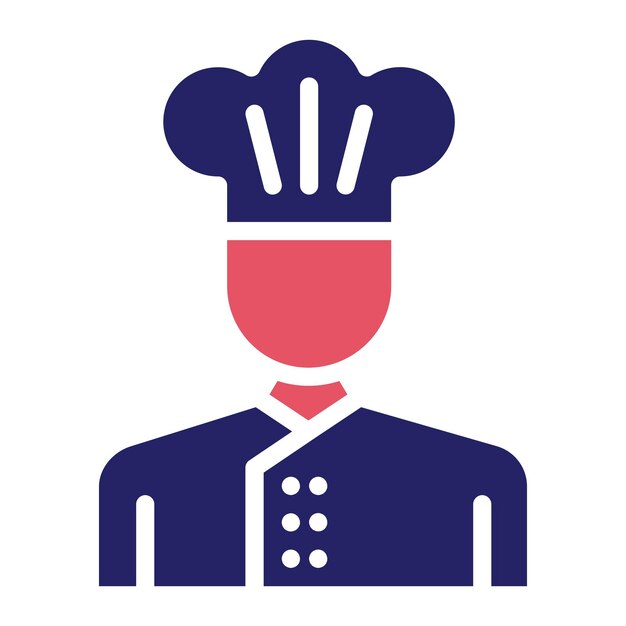 Ilustración del icono vectorial del chef del conjunto de iconos de servicios hoteleros