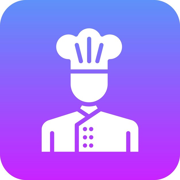 Ilustración del icono vectorial del chef del conjunto de iconos de servicios hoteleros