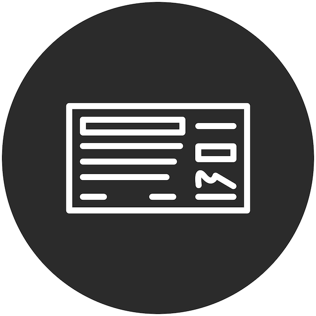 Ilustración del icono vectorial del cheque del conjunto de iconos de donaciones