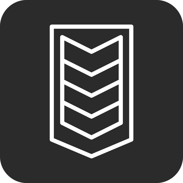 Ilustración del icono vectorial Chevron del ejército del conjunto de iconos militares
