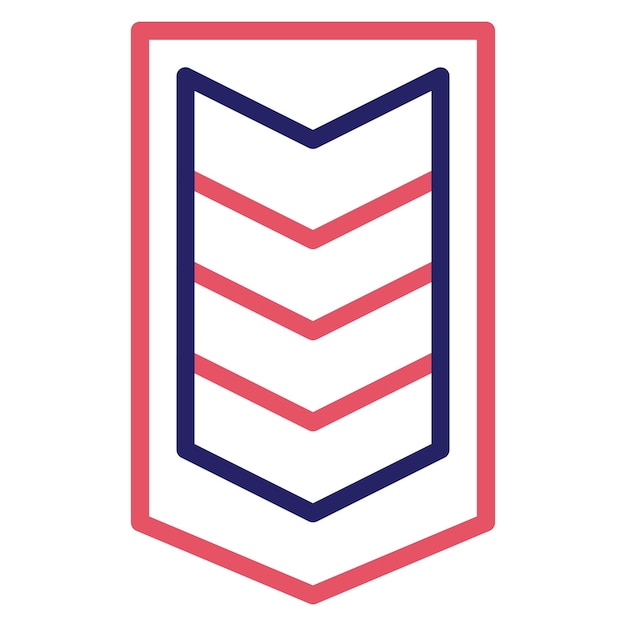 Ilustración del icono vectorial Chevron del ejército del conjunto de iconos militares