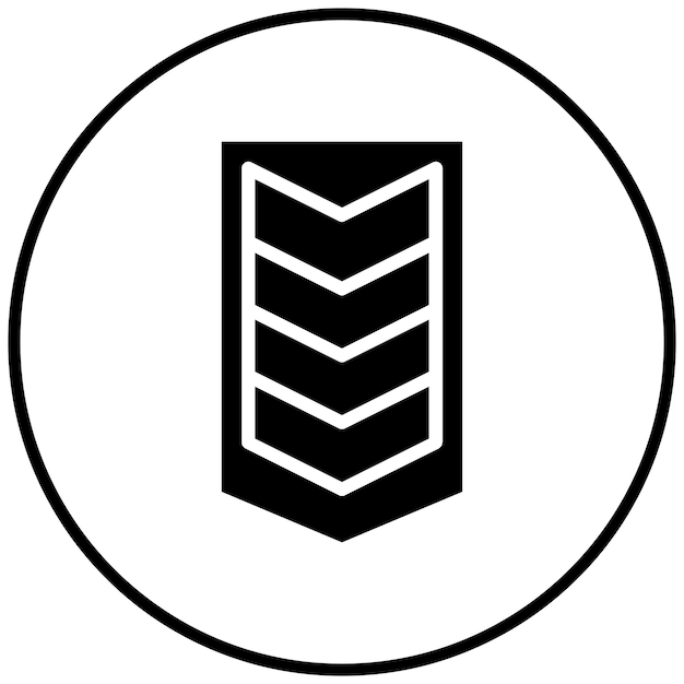 Ilustración del icono vectorial Chevron del ejército del conjunto de iconos militares