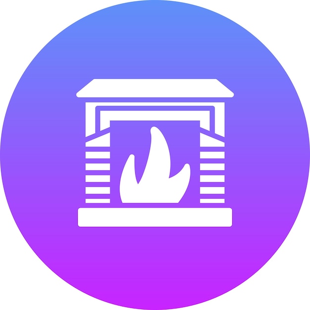Ilustración del icono vectorial de la chimenea del conjunto de iconos de invierno