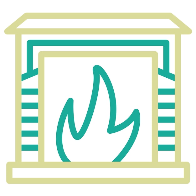 Ilustración del icono vectorial de la chimenea del conjunto de iconos de invierno