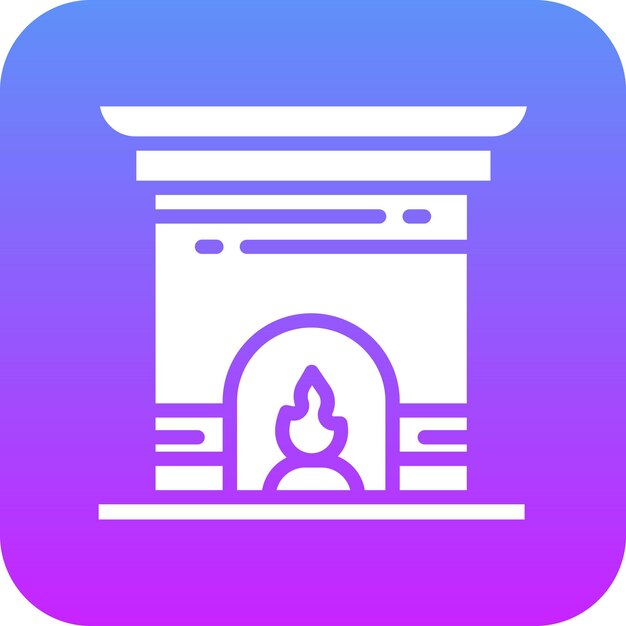 Ilustración del icono vectorial de la chimenea del conjunto de iconos de la vida familiar