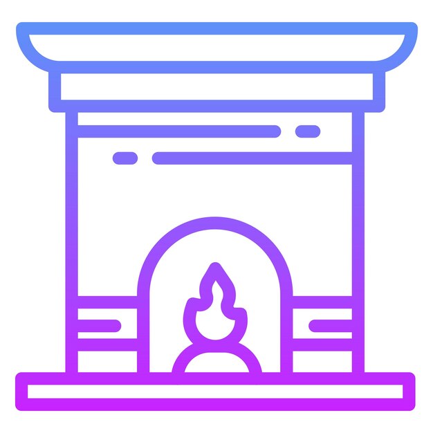 Ilustración del icono vectorial de la chimenea del conjunto de iconos de la vida familiar