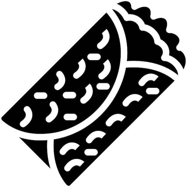 Ilustración del icono vectorial de Chimichanga del conjunto de iconos de Street Food