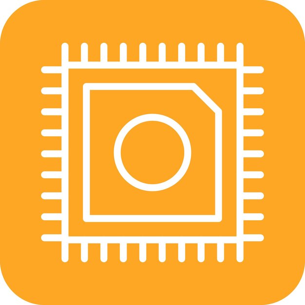 Ilustración del icono vectorial del chip del conjunto de iconos de ingeniería