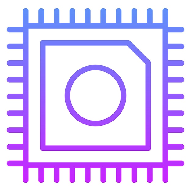 Ilustración del icono vectorial del chip del conjunto de iconos de ingeniería