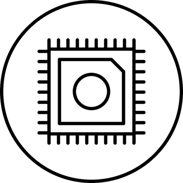 Ilustración del icono vectorial del chip del conjunto de iconos de ingeniería