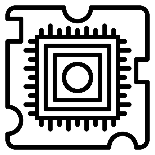 Ilustración del icono vectorial del chip inteligente del conjunto de iconos del hogar inteligente