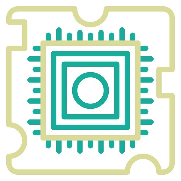 Ilustración del icono vectorial del chip inteligente del conjunto de iconos del hogar inteligente