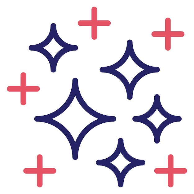 Ilustración del icono vectorial de chispas del conjunto de iconos del Año Nuevo