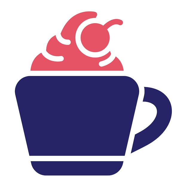 Ilustración del icono vectorial de chocolate caliente del conjunto de iconos de dulces y dulces