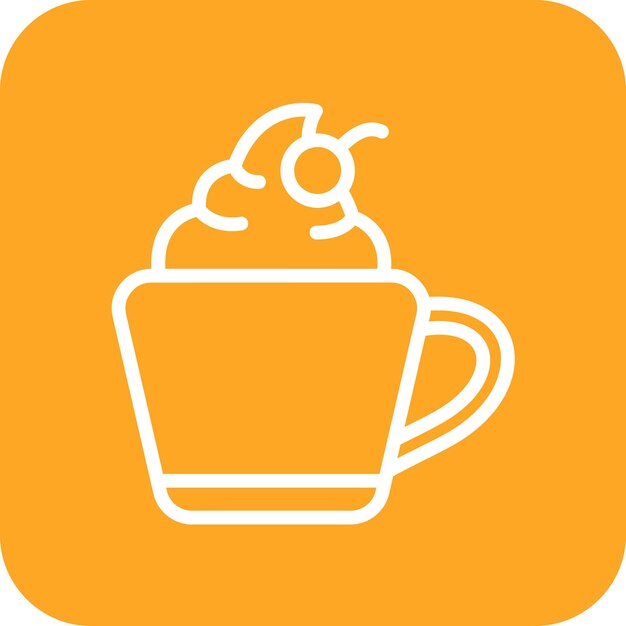 Ilustración del icono vectorial de chocolate caliente del conjunto de iconos de dulces y dulces