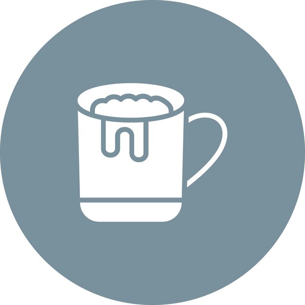 Ilustración del icono vectorial de chocolate caliente del conjunto de iconos de invierno