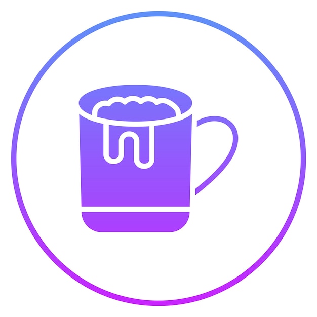 Ilustración del icono vectorial de chocolate caliente del conjunto de iconos de invierno