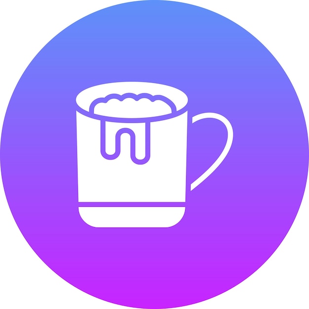 Ilustración del icono vectorial de chocolate caliente del conjunto de iconos de invierno