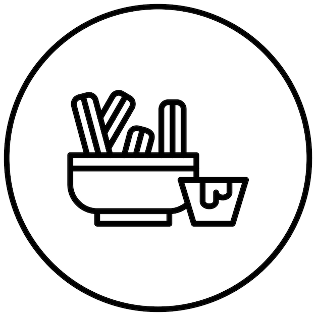 Vector ilustración del icono vectorial de churros del conjunto de iconos de world cuisine