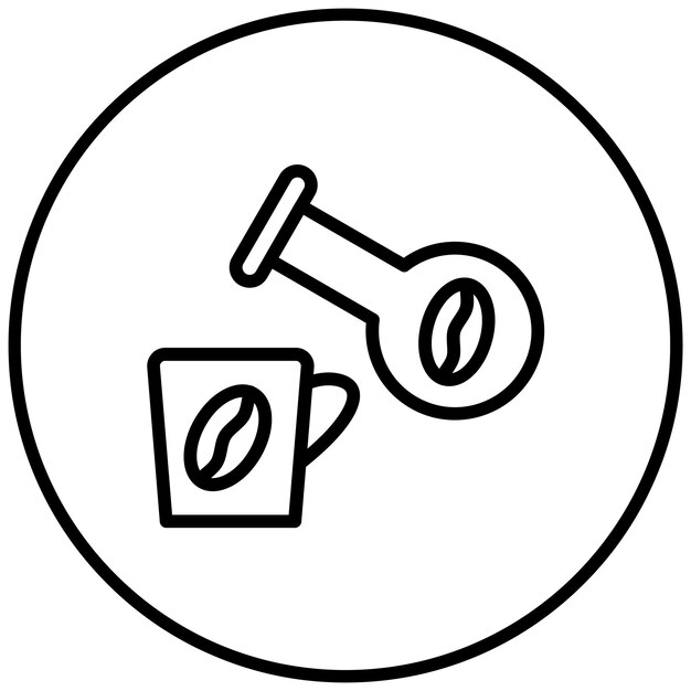 Ilustración del icono vectorial de ciencia del café del conjunto de iconos de la cafetería