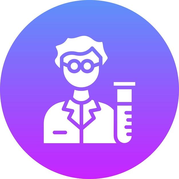 Ilustración del icono vectorial del científico del conjunto de iconos de Investigación y Ciencia