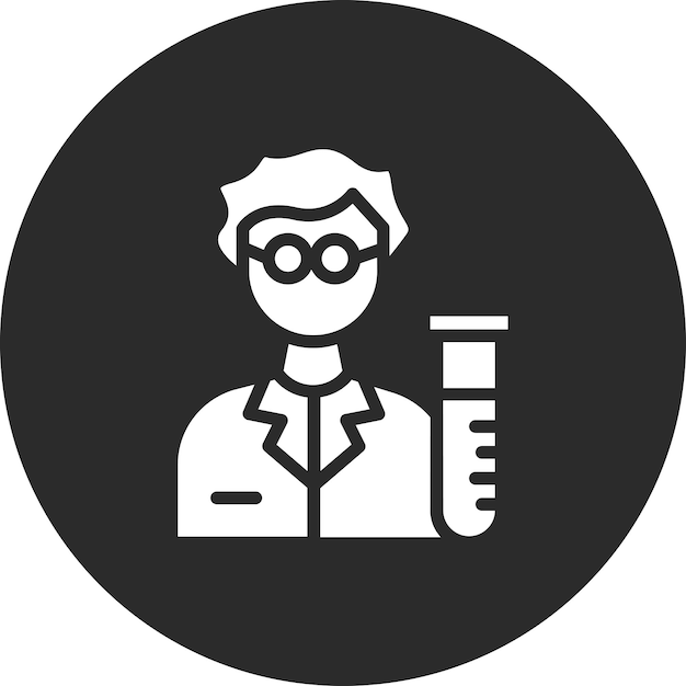 Ilustración del icono vectorial del científico del conjunto de iconos de Investigación y Ciencia