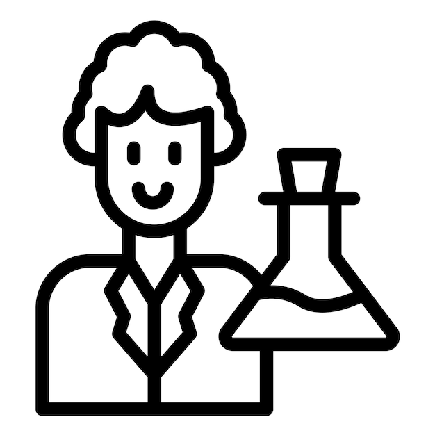 Ilustración del icono vectorial del científico del conjunto de iconos del laboratorio