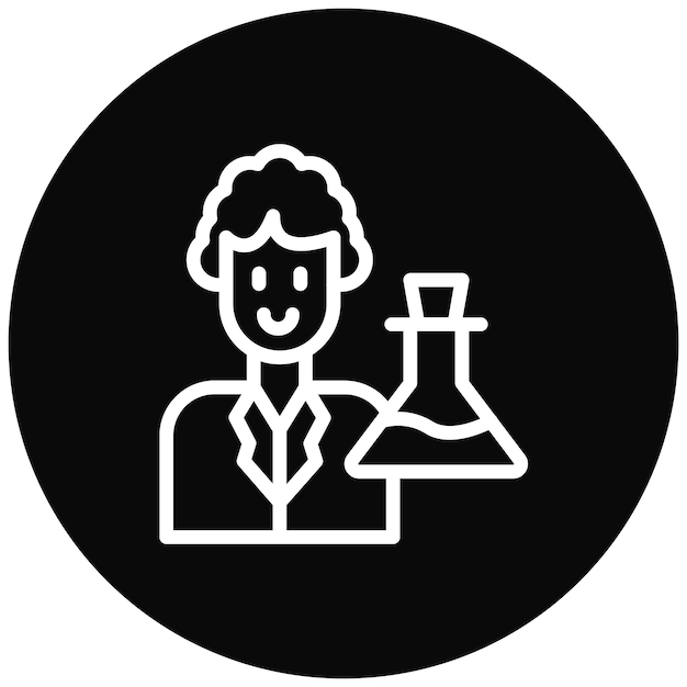 Ilustración del icono vectorial del científico del conjunto de iconos del laboratorio
