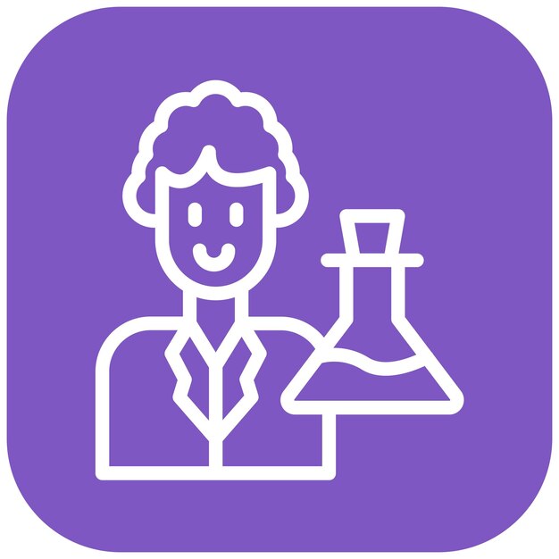 Ilustración del icono vectorial del científico del conjunto de iconos del laboratorio
