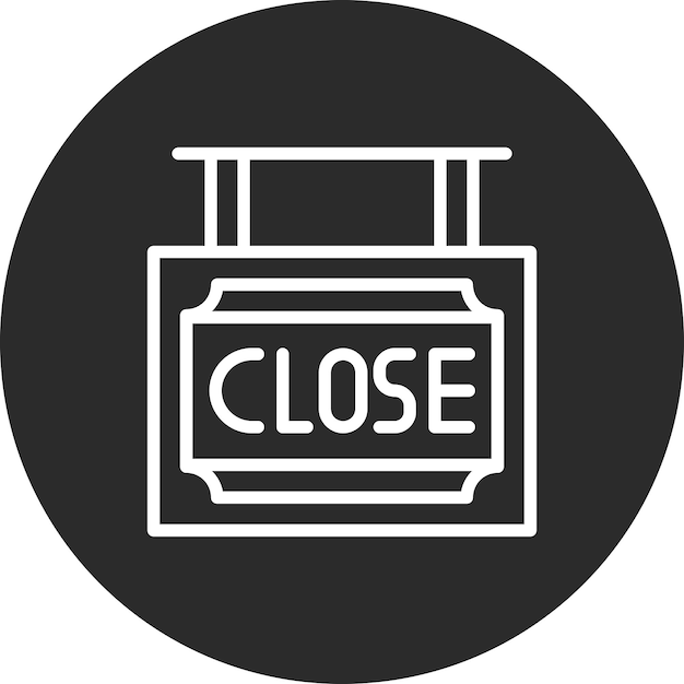 Ilustración del icono vectorial de cierre de la tienda del conjunto de iconos de ECommerce