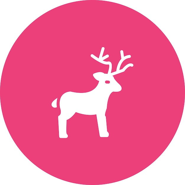 Ilustración del icono vectorial de ciervo del conjunto de iconos de invierno