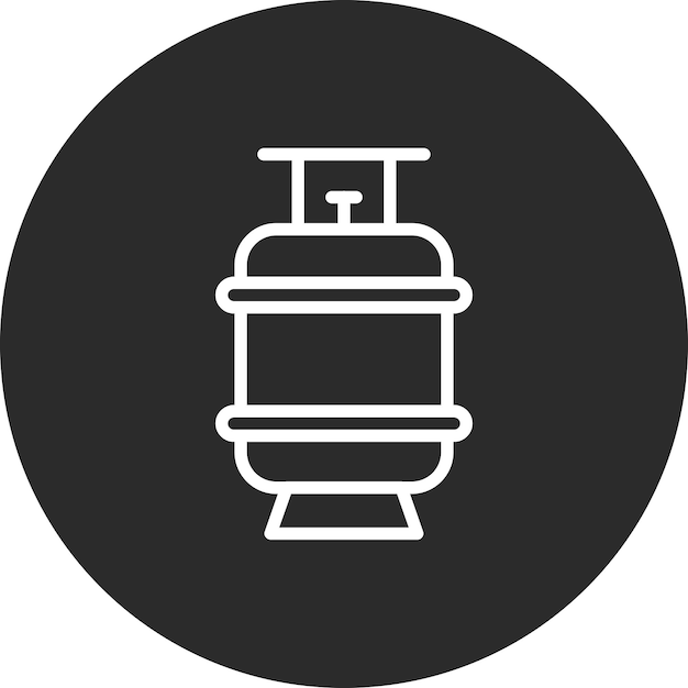 Ilustración del icono vectorial del cilindro de gas del conjunto de iconos de bomberos