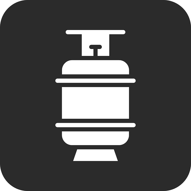 Ilustración del icono vectorial del cilindro de gas del conjunto de iconos de bomberos