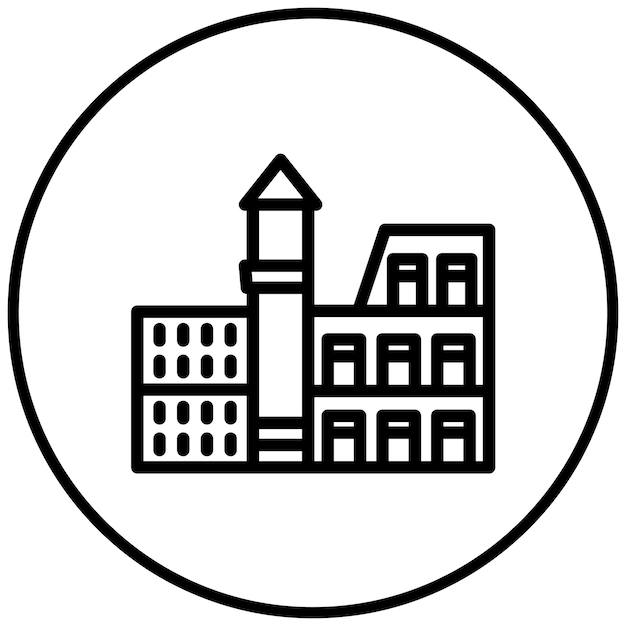 Ilustración del icono vectorial de Cinque Terre del conjunto de iconos de Italia