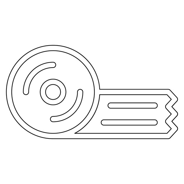 Ilustración del icono vectorial de cinta adhesiva del conjunto de iconos de papelería de Office