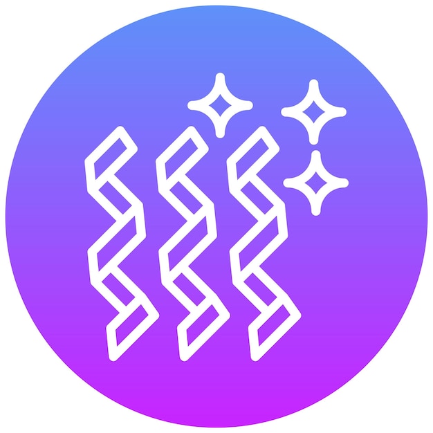 Ilustración del icono vectorial de las cintas de la fiesta del icono de la fiesta y la celebración