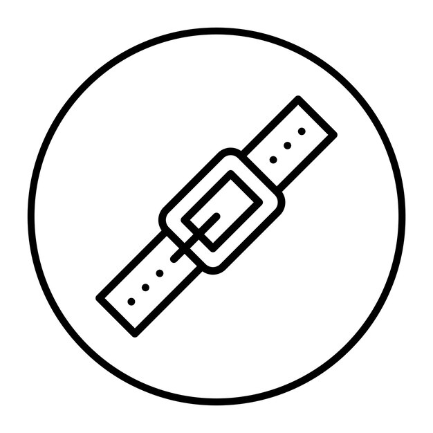 Ilustración del icono vectorial del cinturón del conjunto de iconos de moda
