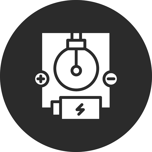 Ilustración del icono vectorial de circuitos eléctricos del conjunto de iconos de educación