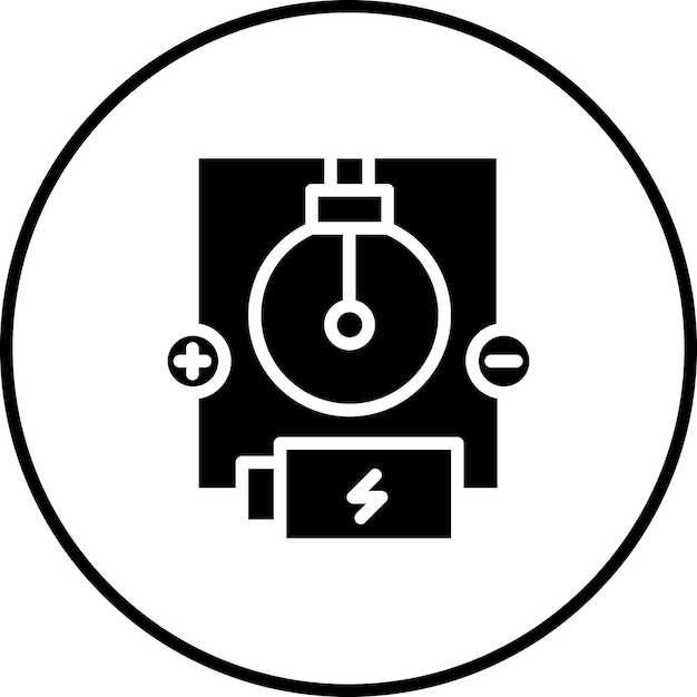 Ilustración del icono vectorial de circuitos eléctricos del conjunto de iconos de educación