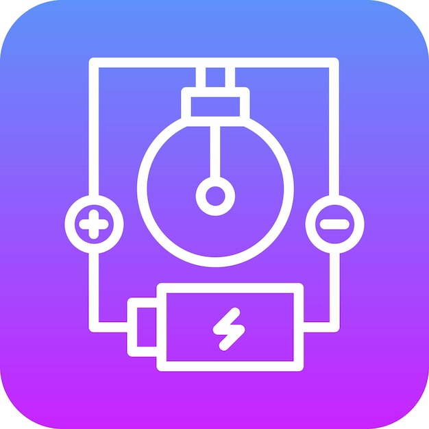 Ilustración del icono vectorial de circuitos eléctricos del conjunto de iconos de educación
