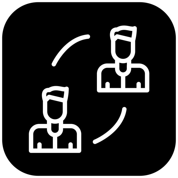 Ilustración del icono vectorial del círculo de amigos del conjunto de iconos de amistad