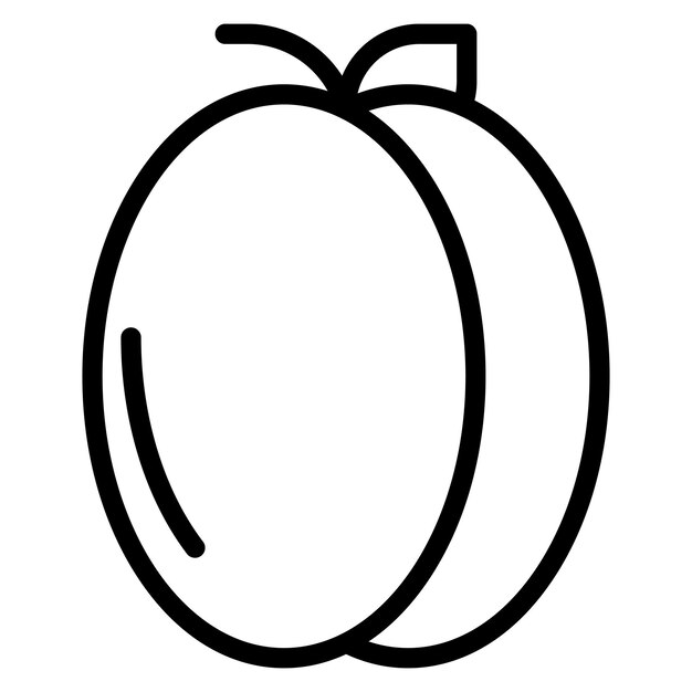 Ilustración del icono vectorial de ciruela del conjunto de iconos de frutas y verduras