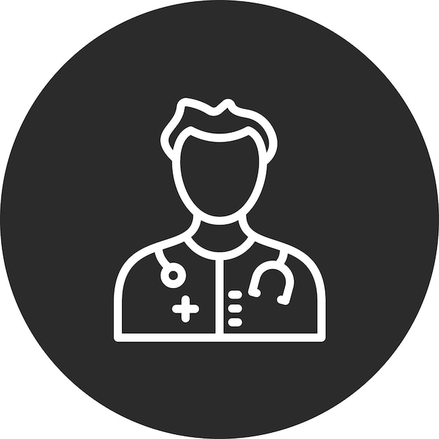 Vector ilustración del icono vectorial del cirujano masculino del conjunto de iconos de medicina