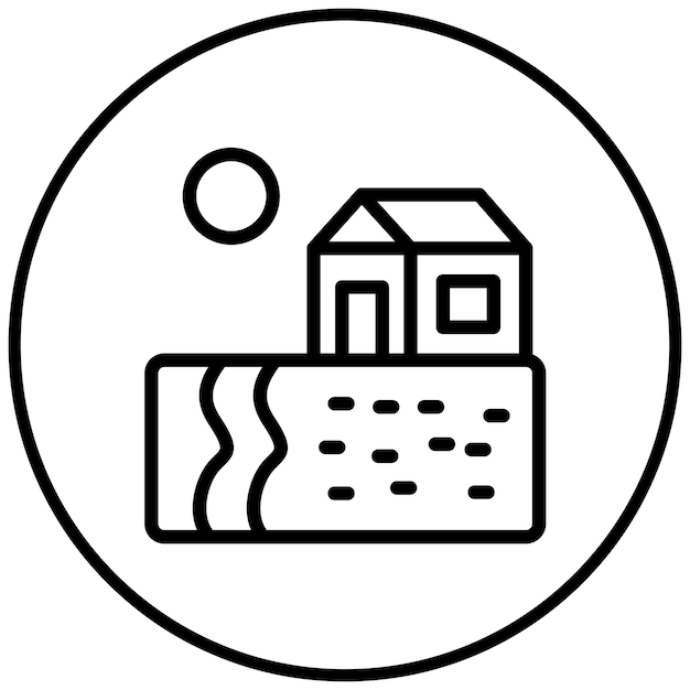 Ilustración del icono vectorial de la ciudad costera del iconset de la línea costera