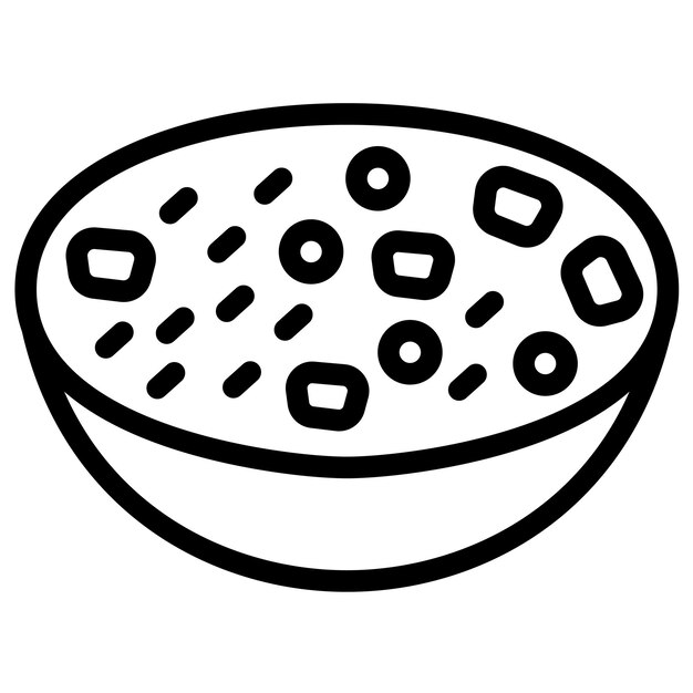 Ilustración del icono vectorial de Clam Chowder del conjunto de iconos de World Cuisine