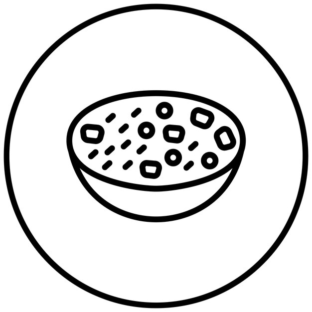 Ilustración del icono vectorial de Clam Chowder del conjunto de iconos de World Cuisine