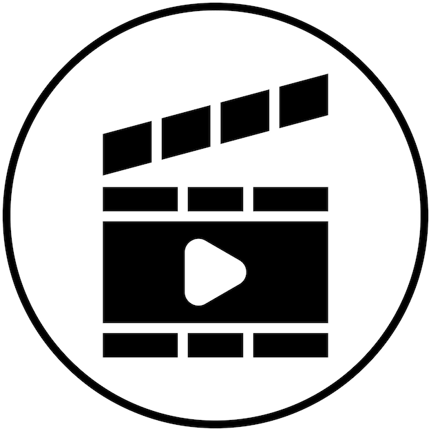 Ilustración del icono vectorial de Clapperboard del conjunto de iconos de cine