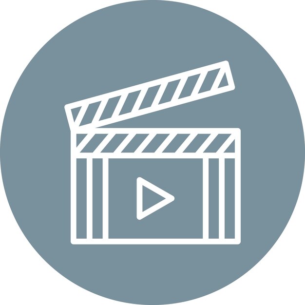 Ilustración del icono vectorial de Clapperboard del conjunto de iconos de cine